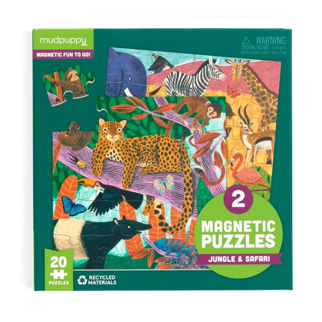 Mudpuppy Magnetické puzzle Safari a džungle 2x20 dílků
