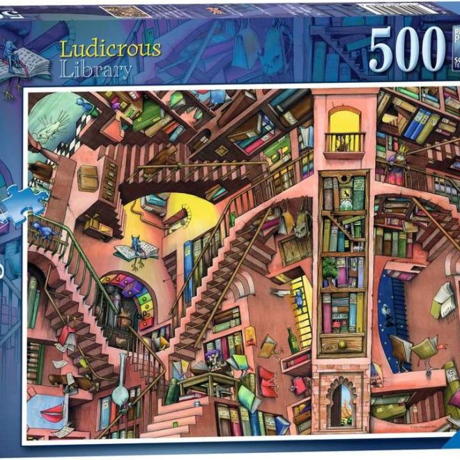 RAVENSBURGER Puzzle Absurdní knihovna 500 dílků