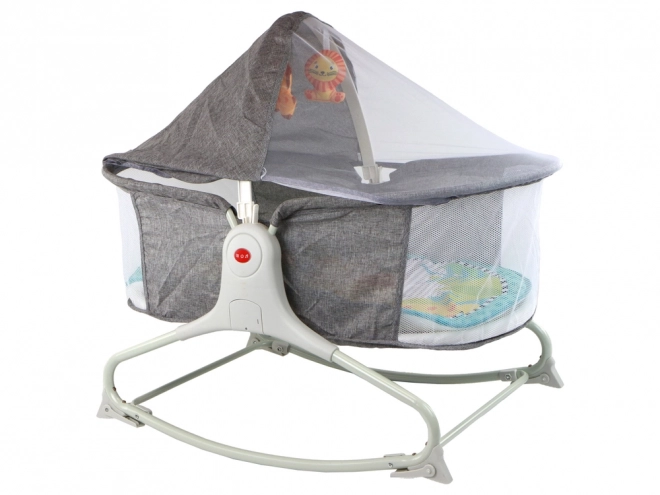 Multifunkční dětská postýlka 2v1 Baby Mat Sounds Vibration Grey