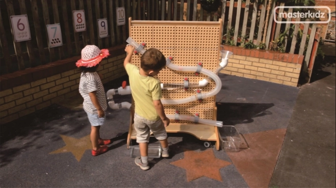 Masterkidz dřevěná volně stojící STEM tabule