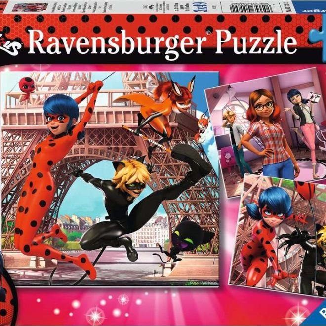 RAVENSBURGER Puzzle Kouzelná Beruška a Černý Kocour 3x49 dílků