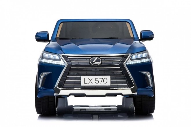 Lexus LX570 Malované auto pro 2 děti Modrá + dálkové ovládání + EVA kola + rádio s LED MP3