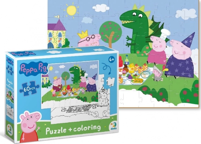 DODO Oboustranné puzzle Prasátko Peppa: Piknik 60 dílků