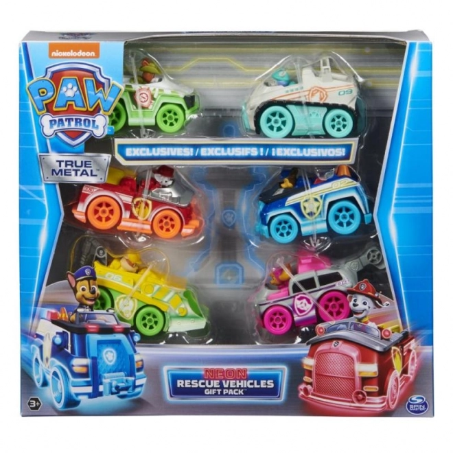 PAW PATROL DIE-CAST MULTIBALENÍ NEONOVÝCH AUTÍČEK