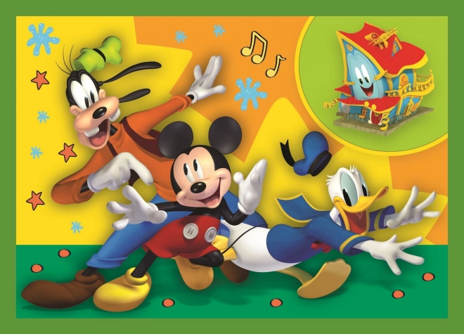 Puzzle 4v1 Mickey mezi přáteli