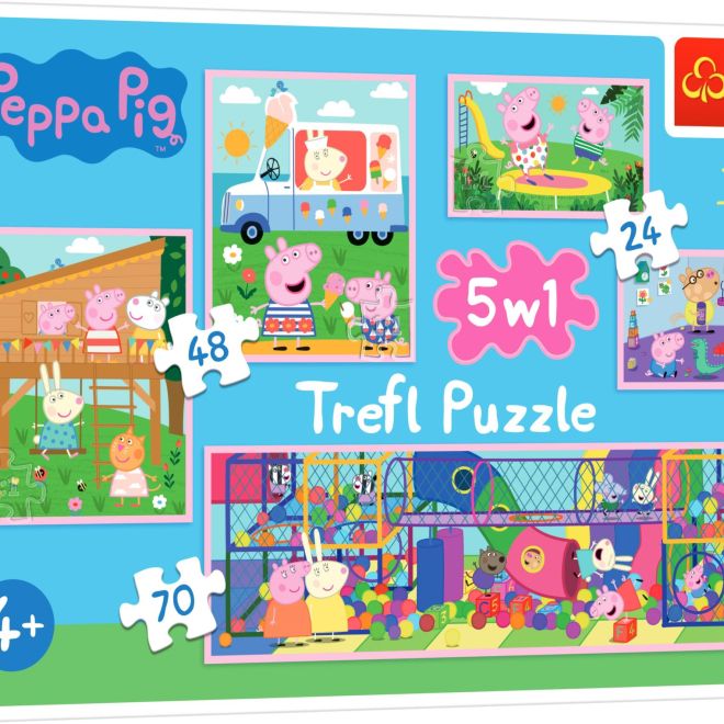 TREFL Puzzle Prasátko Pepina 5v1 (24-70 dílků)