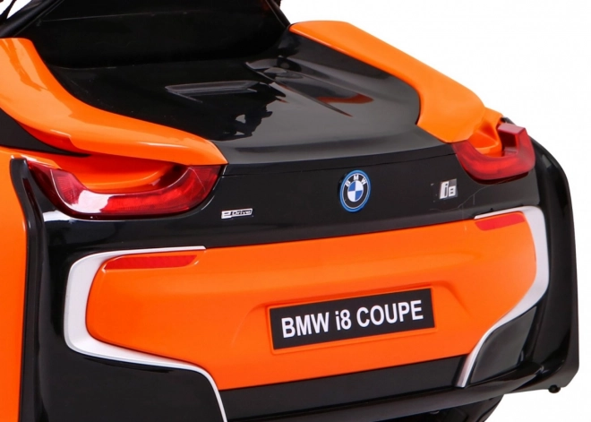 BMW I8 Lift Battery Car Orange + Dálkové ovládání + Pomalý start + 3-Pkt pásy + MP3 USB + LED dioda