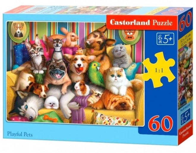 Puzzle 60 prvků Šťastná zvířata