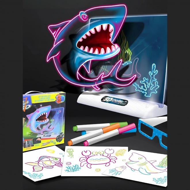 WOOPIE Magnetická 3D Tabule s LED Podsvícením pro Kreslení