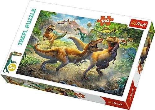 Puzzle 160 prvků Boj s tyranosaury