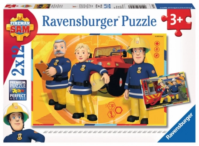 RAVENSBURGER Puzzle Požárník Sam v akci 2x12 dílků