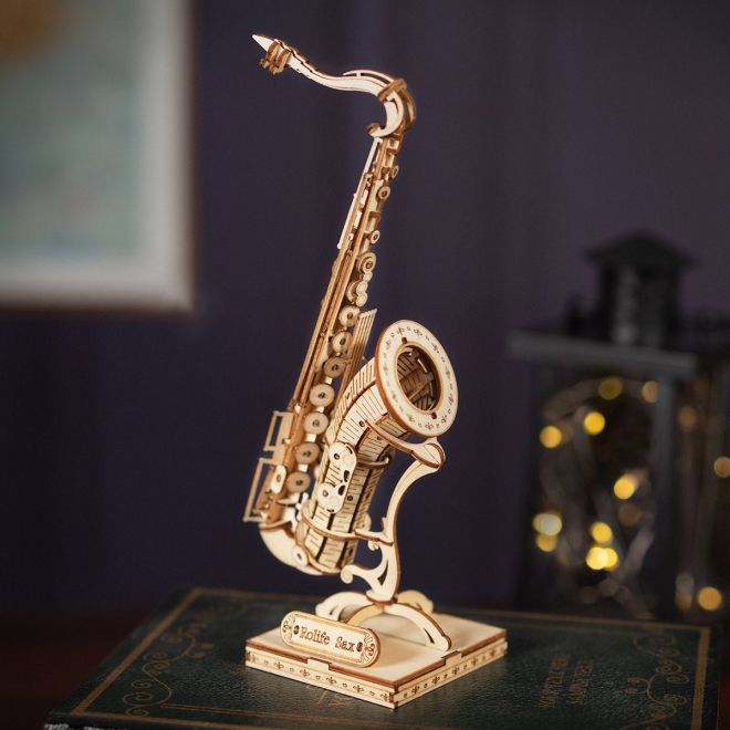 Saxofon - 3D dřevěná stavebnice