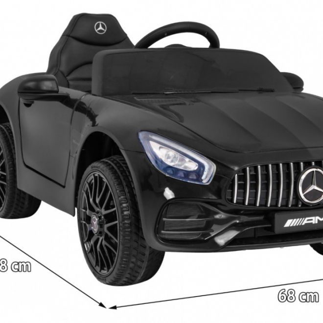 Mercedes Benz GT baterie pro děti černá + dálkové ovládání + pomalý start + MP3 LED
