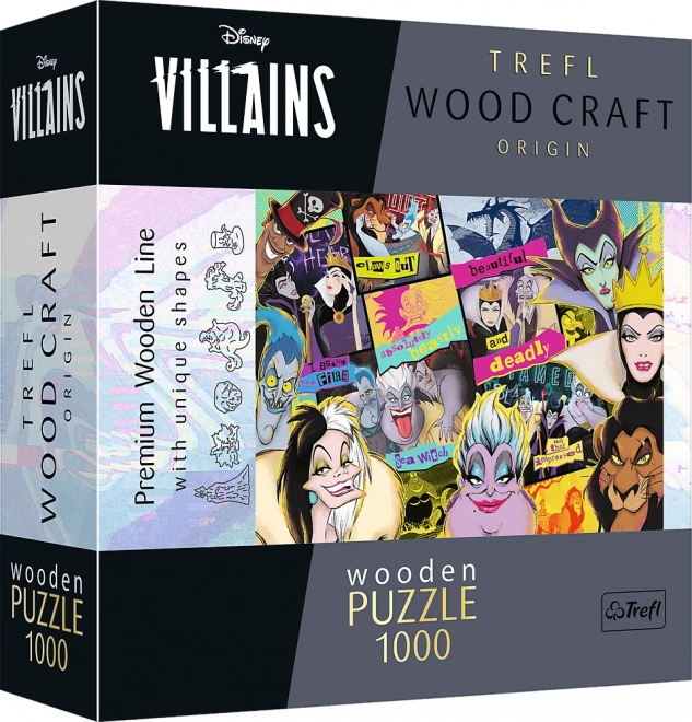 TREFL Wood Craft Origin puzzle Disney: Setkání záporáků 1000 dílků