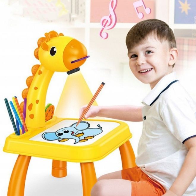 Žirafa - Kreslící projektor s hudbou 40 x 31 x 26 cm