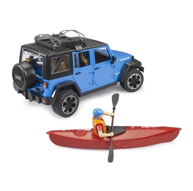 Bruder Jeep Wrangler Rubicon s kajakem a figurkou 1:16