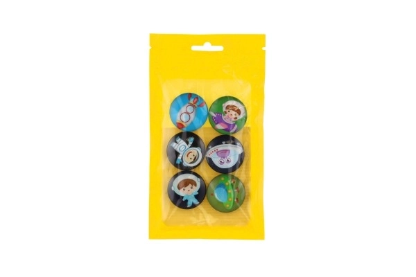 Magnety vesmír 6ks plast 3 barvy v sáčku 9x16cm