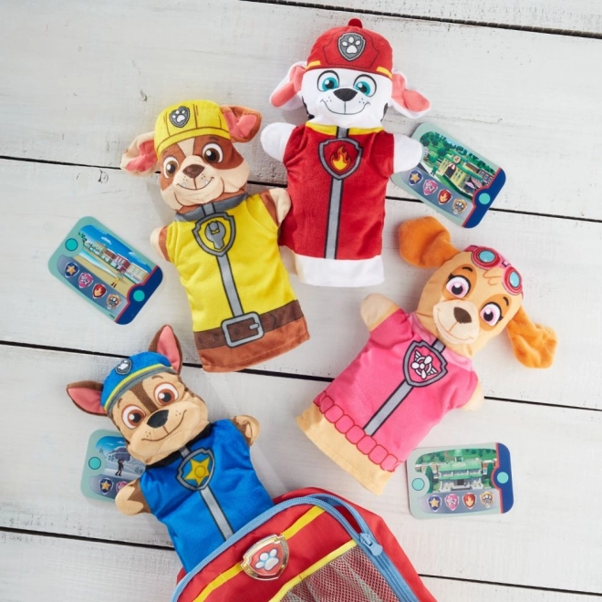 Maňásci 4ks látka Tlapkova Patrola/Paw Patrol v krabici 26x30x6cm