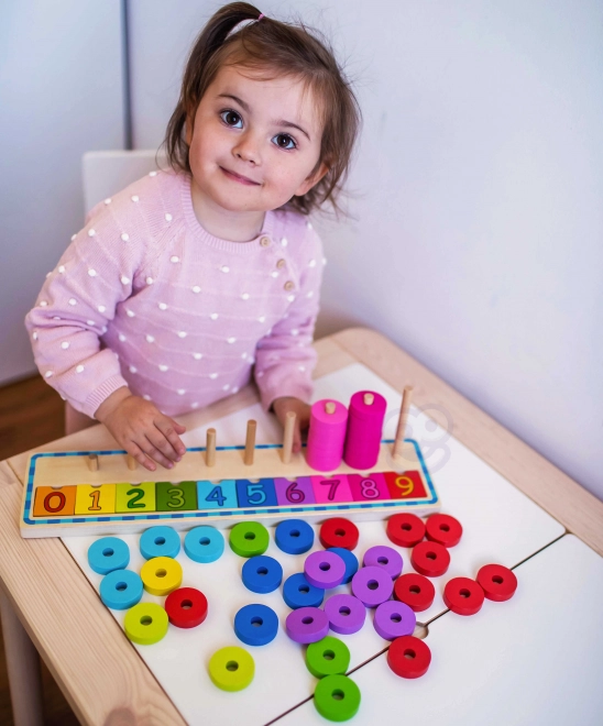 Woopie zelený Montessori učící puzzle počítání a barvy