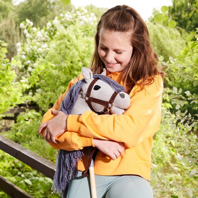 Hobby kůň HOPPIHORSE stick horse A3 šedý