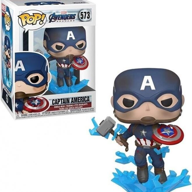 Figurka Funko Pop Marvel Captain America se zlomeným štítem a Mjolnirem