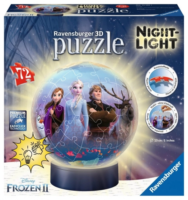 RAVENSBURGER Svítící puzzleball Ledové království 2, 72 dílků