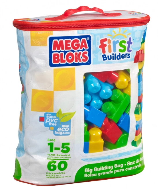 Mega Bloks First Builders Kostky v plastovém pytli 60 ks