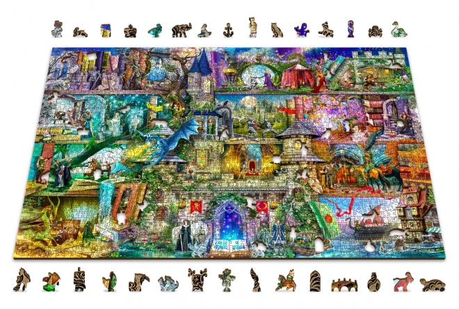 WOODEN CITY Dřevěné puzzle Byla jednou jedna pohádka 2v1, 2000 dílků EKO