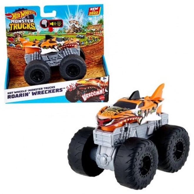 Hot Wheels Monster Truck - svítící a rámusící vrak – Tiger Shark