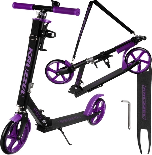 Skládací městská koloběžka pro děti s velkými koly (200 mm) – fialová