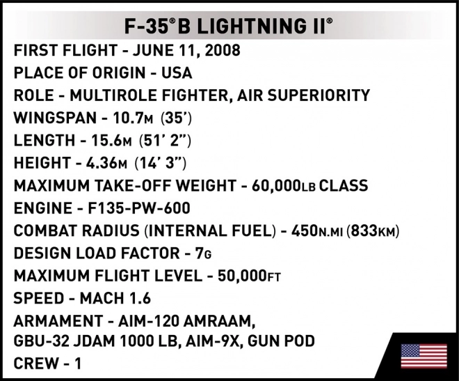 Ozbrojené síly F-35B Lightning II 594 cihel