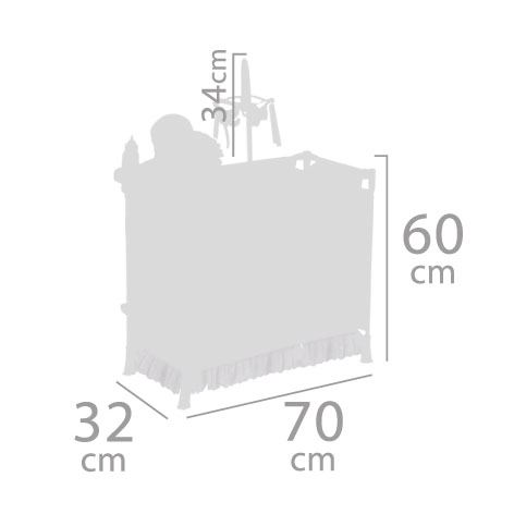 DeCuevas 53046 Skládací postýlka pro panenky s 5 funkčními doplňky NIZA 2022