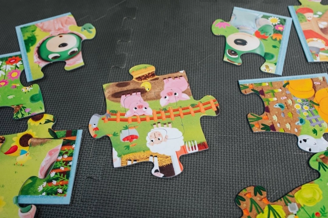 Oboustranné puzzle Treflíci na statku BABY MAXI 2x10 dílků