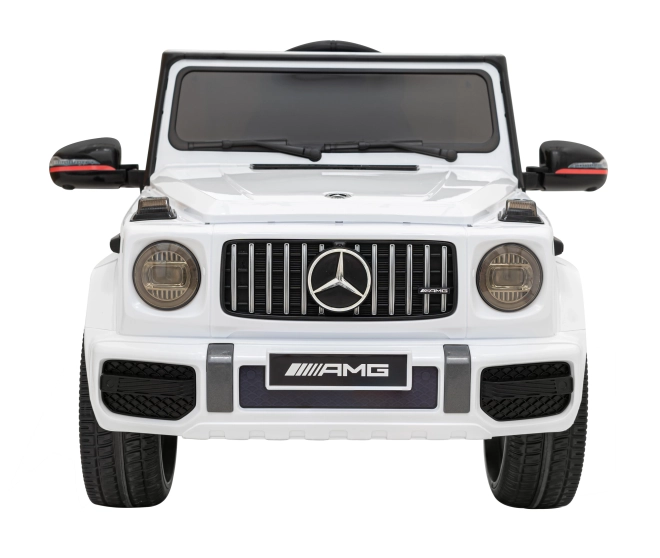 Mercedes AMG G63 pro děti bílý + dálkové ovládání + MP3 LED + pomalý start + EVA + pásy