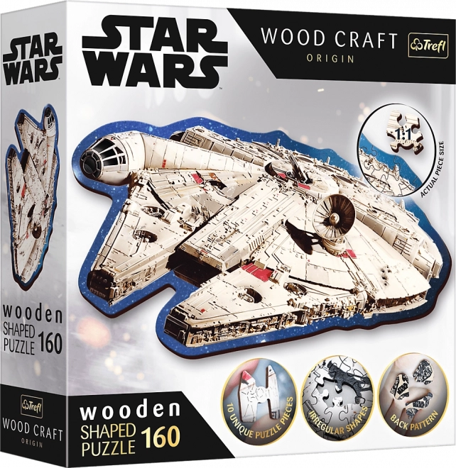 TREFL Wood Craft Origin puzzle Star Wars: Millennium Falcon 160 dílků