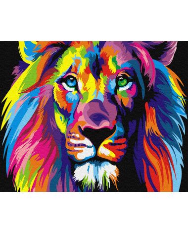 Malování podle čísel Rainbow Lion 40x50 plátno + barvy + štětce