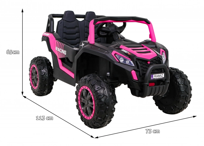 Buggy UTV 2000M závodní auto na baterie + MP3 zvuky světla + dálkové ovládání + pomalý start – Růžové