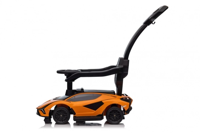 Dětské odrážedlo auto s vodící tyčí Lamborghini Sian – Oranžové