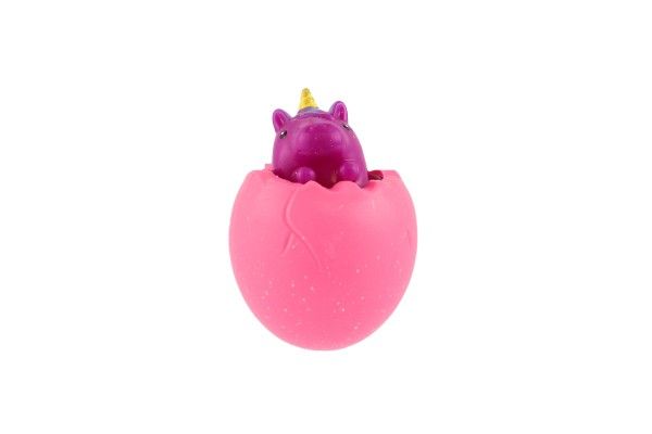 Jednorožec ve vajíčku mačkací antistresový plast možnost 3 barev 7x6cm