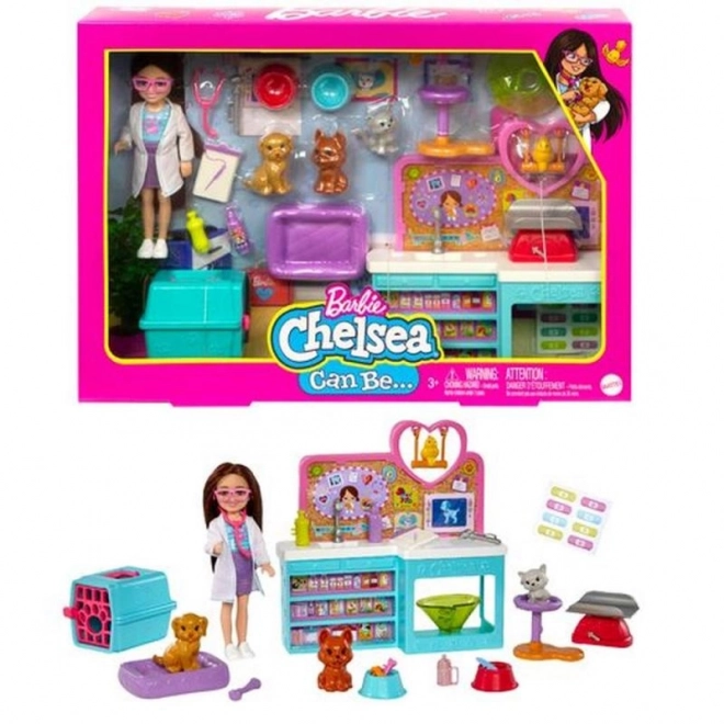 Barbie Chelsea veterinářský set s panenkou