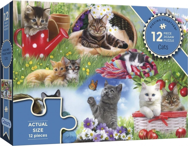 GIBSONS Puzzle Skládáme spolu: Kočky 12 dílků