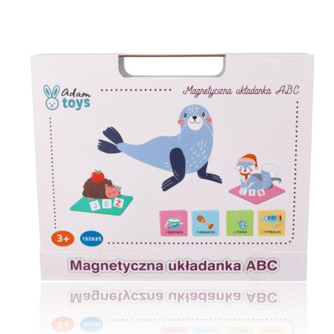 Magnetická skládačka ABC s písmeny a obrázky - polské znaky
