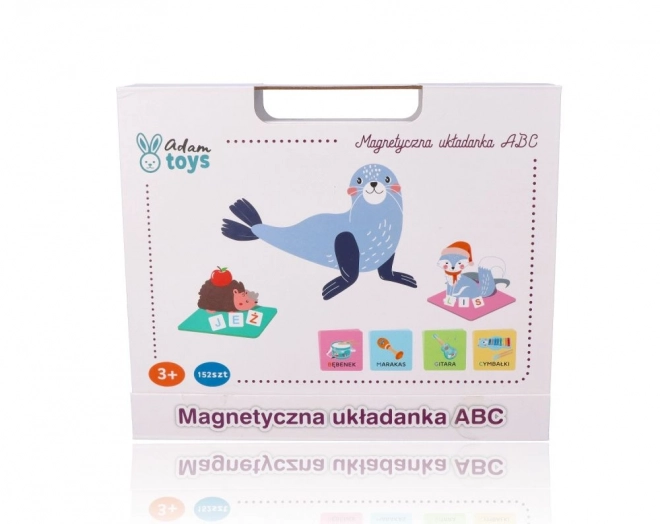 Magnetická skládačka ABC s písmeny a obrázky - polské znaky