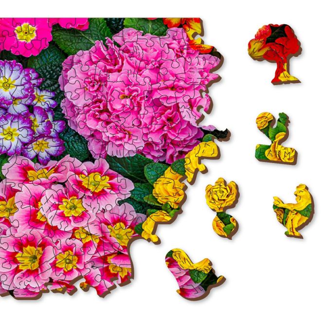 WOODEN CITY Dřevěné puzzle Rozkvetlé květiny 2v1, 505 dílků EKO