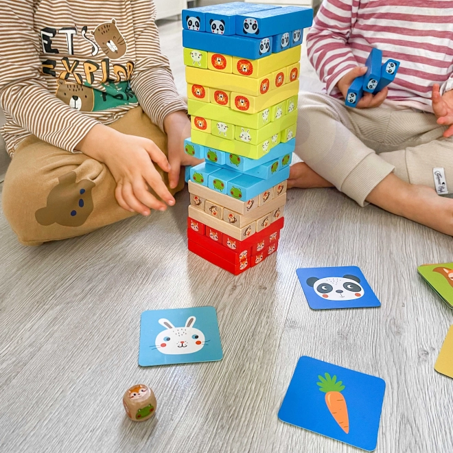 Dřevěná hra Jenga Zvířata TOOKY TOY