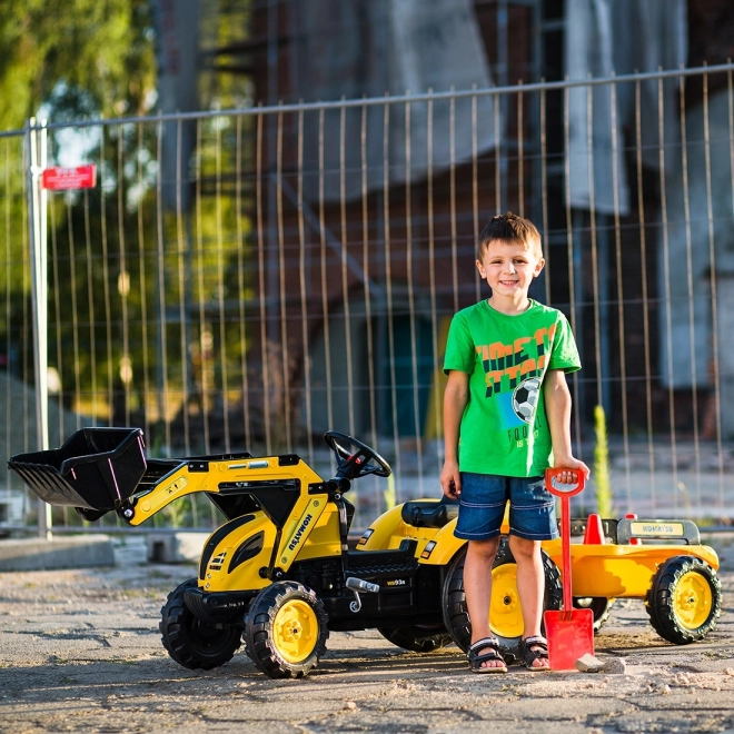 Traktor šlapací Komatsu s přední i zadní lžící a valníkem