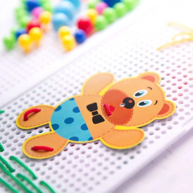 Puzzle kolíčky houby + sada pro výuku vázání 603ks