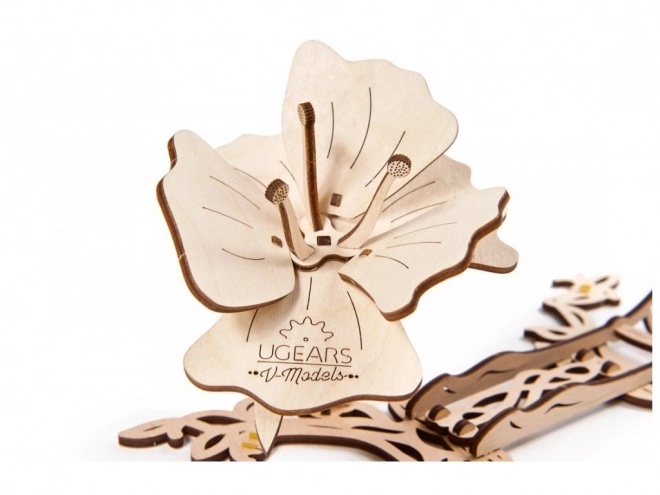 Ugears 3D puzzle - Motýl s květinou 168 dílků