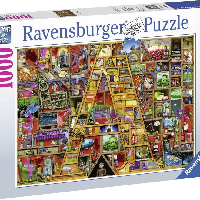 RAVENSBURGER Puzzle Úžasná abeceda - písmeno A 1000 dílků