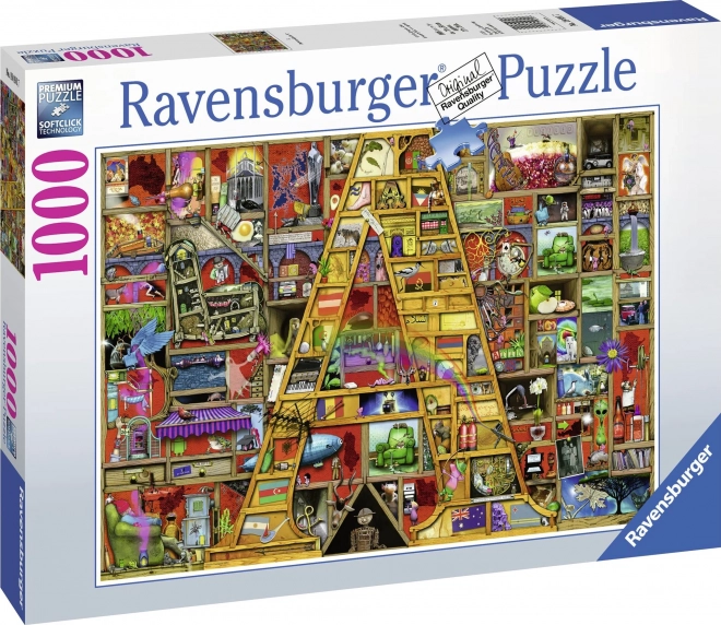 RAVENSBURGER Puzzle Úžasná abeceda - písmeno A 1000 dílků